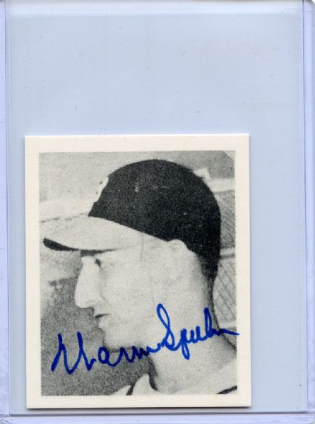 1948 BOWMAN # 18 WARREN SPAHN ROOKIE REPRINT SIGNED JSA