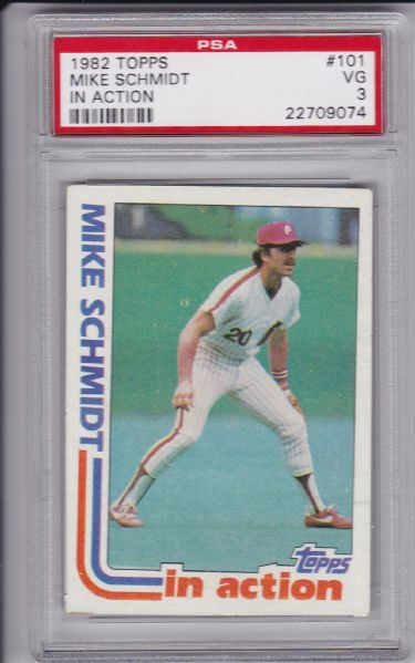 1982 TOPPS #101 MIKE SCHMIDT PSA 3