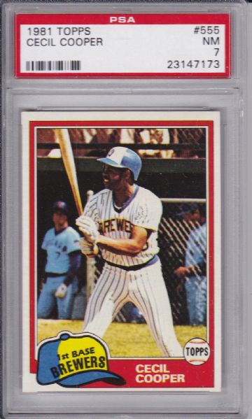 1981 TOPPS #555 CECIL COOPER PSA 7