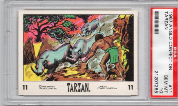 1967 ANGLO CONFECTIONERY #11 TARZAN GEM MINT PSA 10 1/3!!