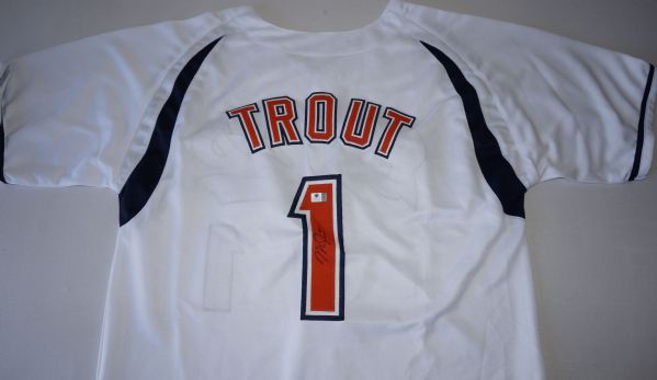 MIKE TROUT SIGNED MILLVILLE BOLTS HIGH SCHOOL JERSEY