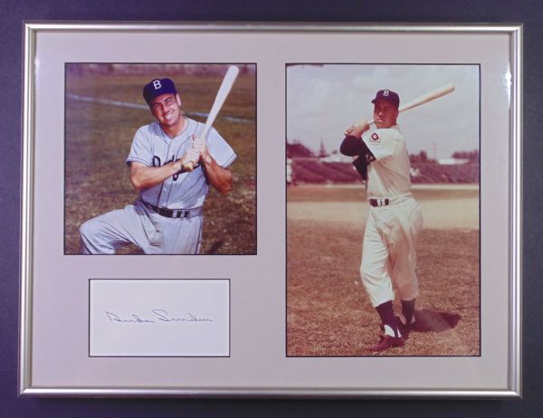 DUKE SNIDER SIGNED INDEX MATTED & FRAMED W/ PHOTOS