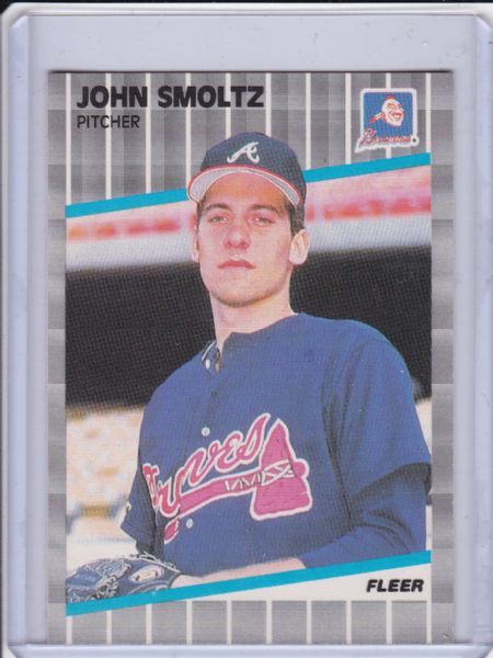 1989 FLEER #602 JOHN SMOLTZ ROOKIE CARD