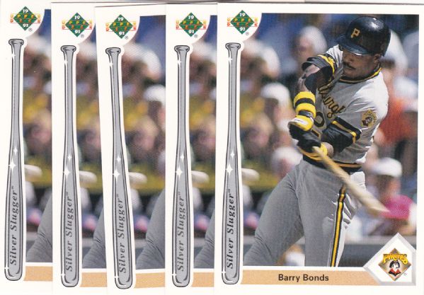 1991 UPPER DECK SILVER SLUGGER #SS5 BARRY BONDS LOT OF 10