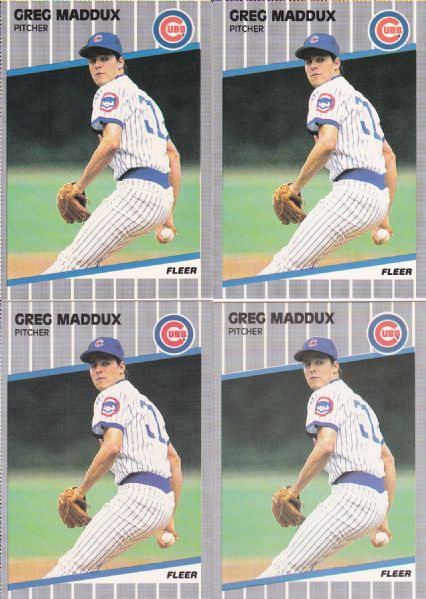 1989 FLEER #431 GREG MADDUX 8 CARD LOT HALL OF FAME