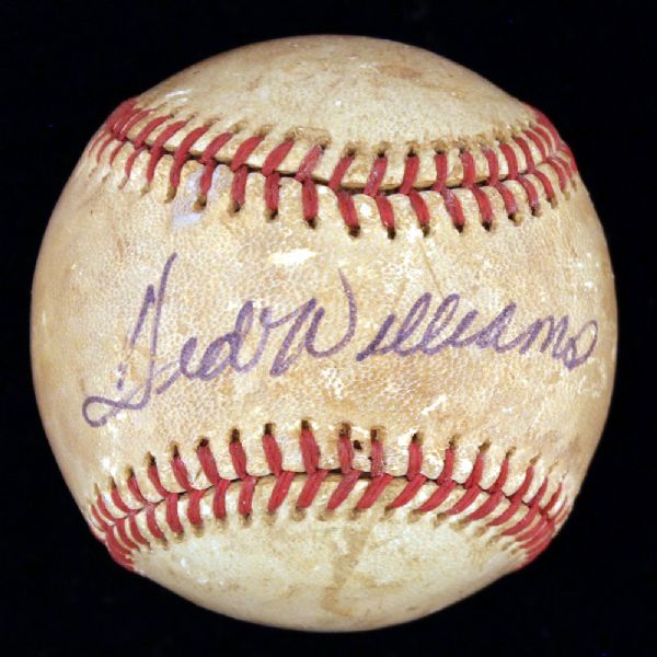 TED WILLIAMS SIGNED VINTAGE SEARS, ROEBUCK & CO. OML SPEC WILLIAMS BRAND BASEBALL!