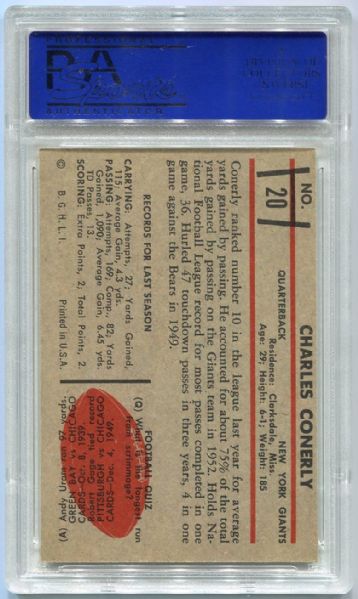 1953 BOWMAN #20 CHARLEY CONERLY PSA 6