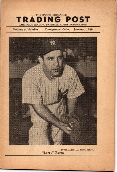 JANUARY 1949 THE SPORTS EXCHANGE TRADING POST YOGI BERRA BASEBALL PUBLICATION