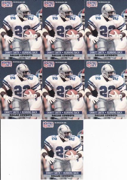 EMMITT SMITH LOT OF 15 1991 UPPER DECK/PRO SET