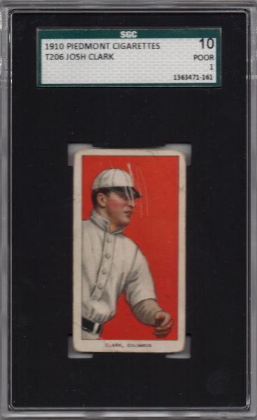 1909-11 T206 PIEDMONT JOSH CLARK COLUMBUS