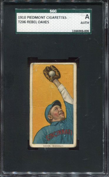 1909-11 T206 PIEDMONT REBEL OAKES CINCINNATI