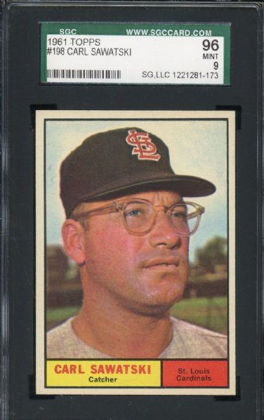 1961 TOPPS #198 CARL SAWATSKI MINT SGC 96 NONE HIGHER!