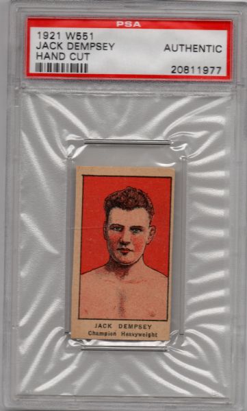 W551 1921 JACK DEMPSEY CHAMPION HEAVYWEIGHT! POP 1/22 PSA