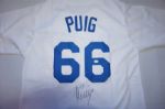 YASIEL PUIG SIGNED WHITE L.A. DODGERS JERSEY