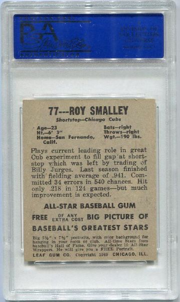 1948 LEAF #77 ROY SMALLEY PSA 7