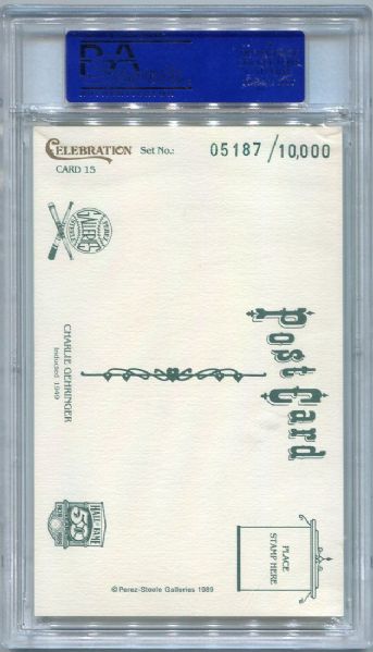 1989 PEREZ-STEELE #15 CHARLIE GEHRINGER SIGNED PSA/DNA