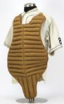 1930S-40S SPALDING CHEST PROTECTOR & FLANNEL BASEBALL JERSEY