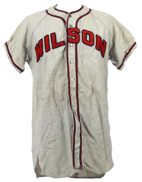 1958-66 WILSON GAME WORN FLANNEL BASEBALL JERSEY