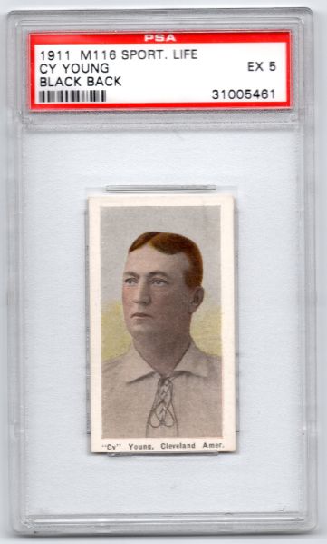 1911 M116 SPORTING LIFE CY YOUNG BLACK BACK!! PSA 5