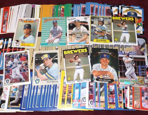 PAUL MOLITOR LOT OF 178 1982 ON W/INSERTS! HALL OF FAME!!!