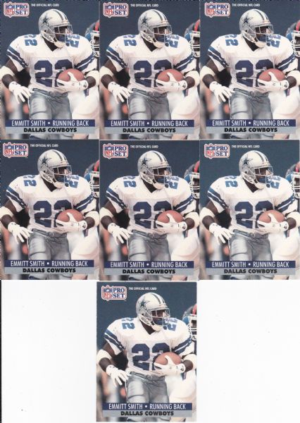 1990-91 BARRY SANDERS & EMMITT SMITH LOT OF 28