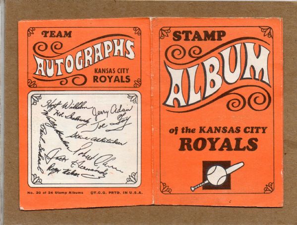 1969 TOPPS STAMP ALBUM K.C. ROYALS