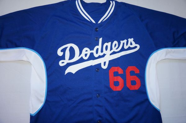 YASIEL PUIG SIGNED BLUE L.A. DODGERS JERSEY