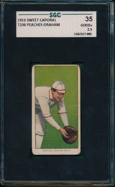 1909-11 T206 SWEET CAPORAL PEACHES GRAHAM SGC 35