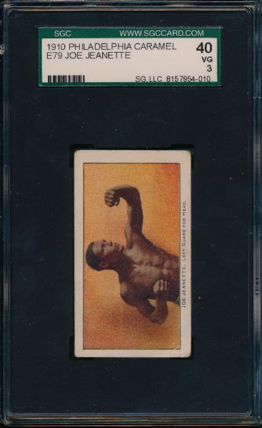 1910 E79 PHILADELPHIA CARAMEL BOXING JOE JEANETTE HOF SGC 40