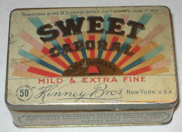 VINTAGE SWEET CAPORAL TOBACCO TIN!