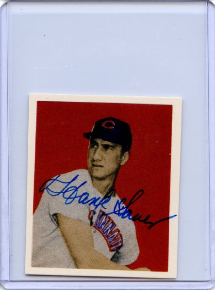 1949 BOWMAN #5 HANK SAUER REPRINT SIGNED JSA