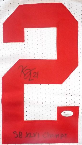 KENNY PHILLIPS SIGNED & INSCRIBED SB XLVI CHAMPS JERSEY JSA