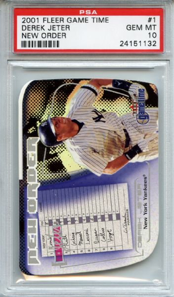 2001 FLEER GAME TIME NEW ORDER #1 DEREK JETER GEM MINT 10