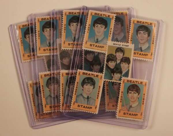 1964 HALLMARK THE BEATLES STAMP SETS LOT OF 4