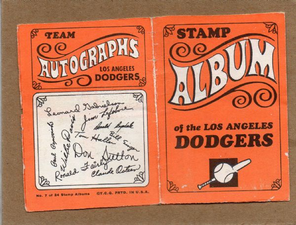 1969 TOPPS STAMP ALBUM L.A. DODGERS