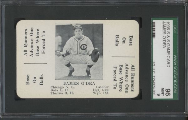 1936 S&S GAME JAMES O'DEA MINT SGC 96 NONE HIGHER!!