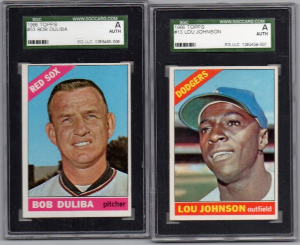 1966 TOPPS 2 CARD LOT BOTH SGC AUTHENTIC