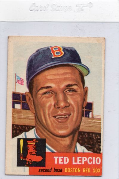 1953 TOPPS #18 TED LEPCIO VINTAGE RED SOX