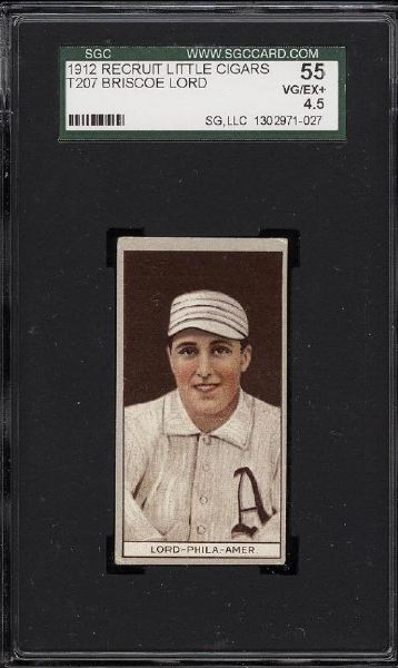 1912 T207 BROWN BACKGROUND BRISCOE LORD SGC 55