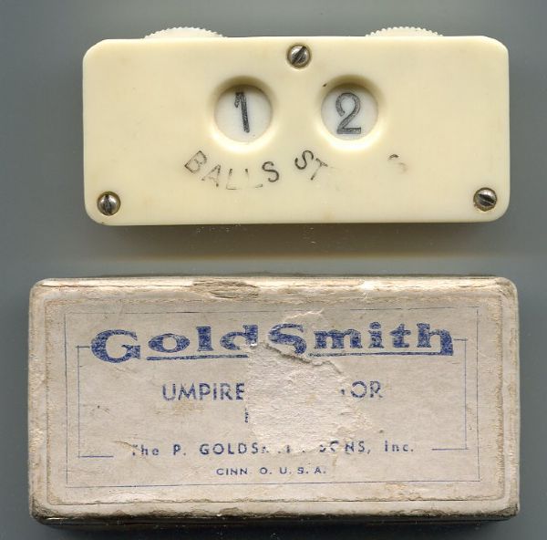 VINTAGE GOLDSMITH BASEBALL UMPIRE INDICATOR WITH ORIGINAL BOX