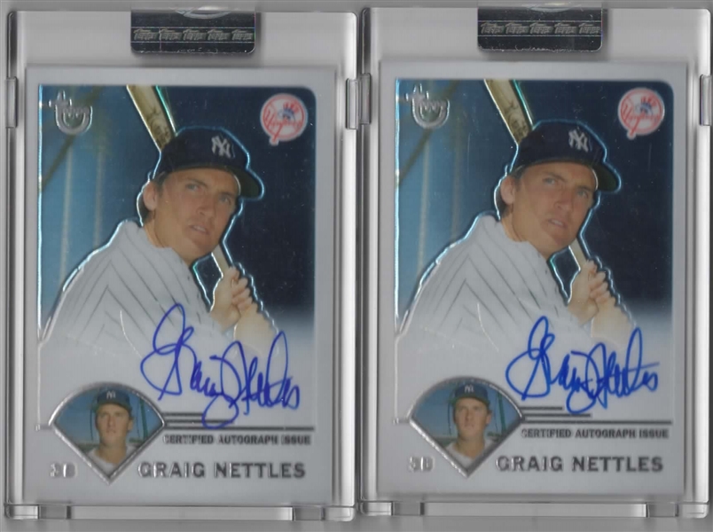 2003 TOPPS RETIRED AUTOS #TA-GN GRAIG NETTLES LOT OF 2 FACTORY SEALED & CERTIFIED