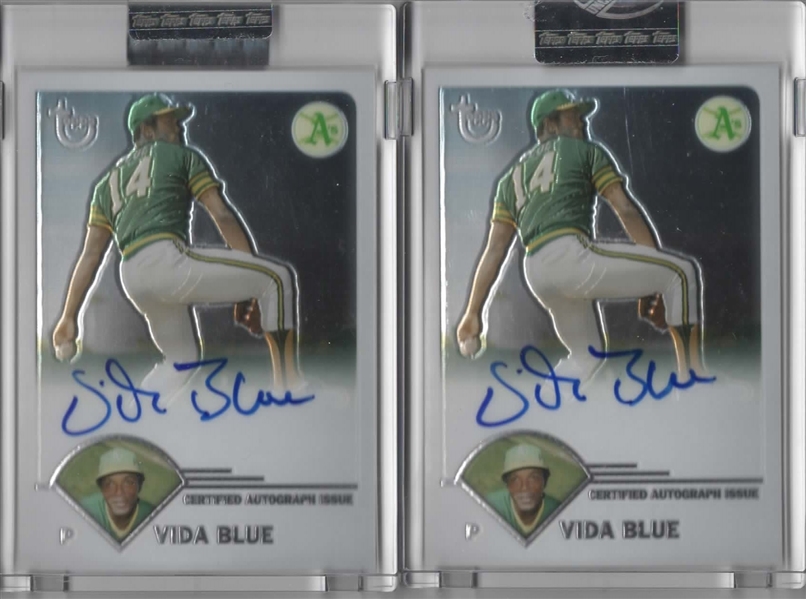 2003 TOPPS RETIRED AUTOS #TA-VB VIDA BLUE LOT OF 2 FACTORY SEALED & CERTIFIED