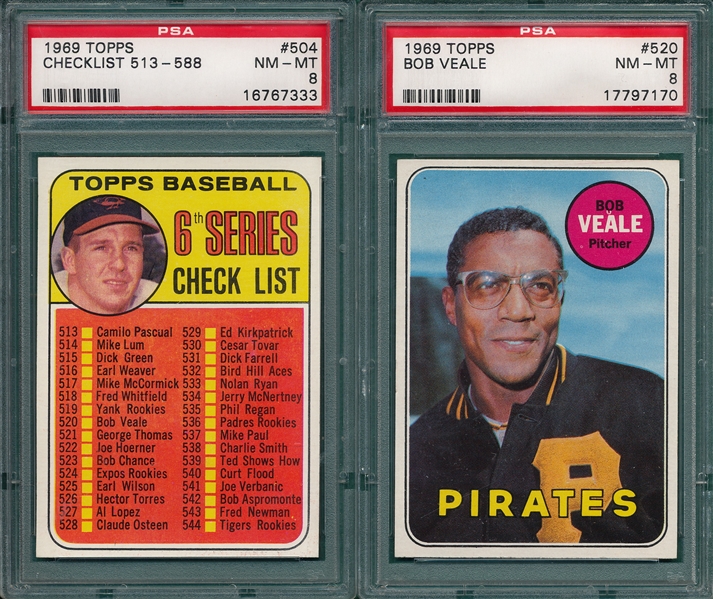 1969 TOPPS LOT OF 108 CARDS ALL PSA NO DUPLICATES OR QUALIFIERS!