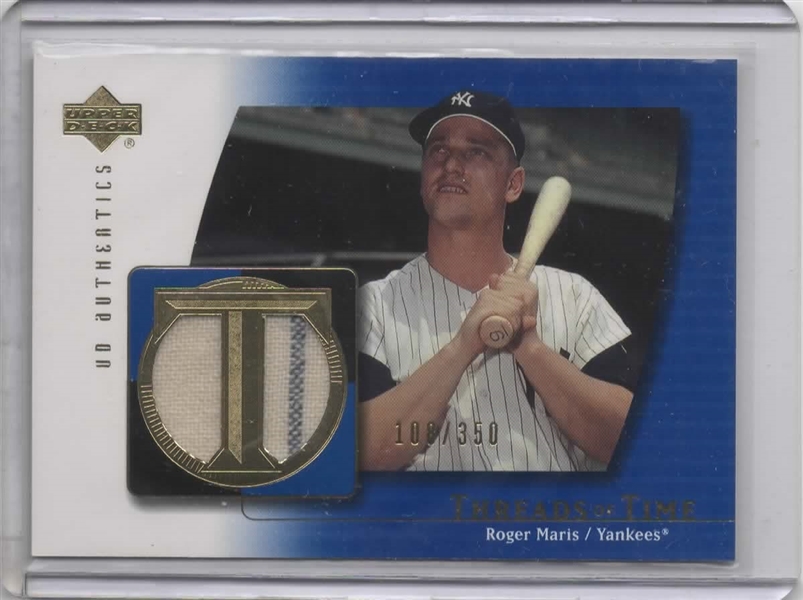 2003 UPPER DECK THREADS OF TIME ROGER MARIS GAME USED JERSEY