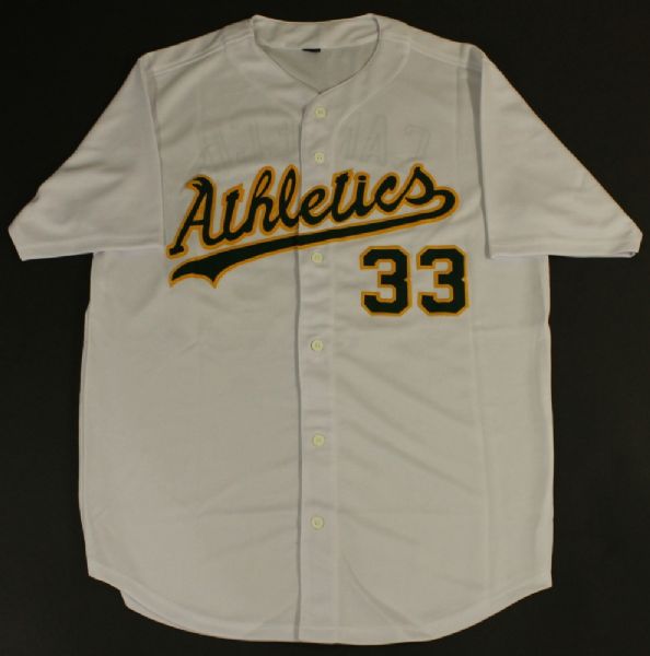 JOSE CANSECO SIGNED & INSCRIBED OAKLAND A'S JERSEY JSA