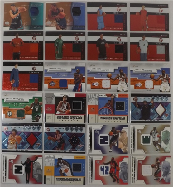 LOT OF 189 BASKETBALL JERSEY INSERT CARDS ALL GAME USED! WITH STARS & HOF!!