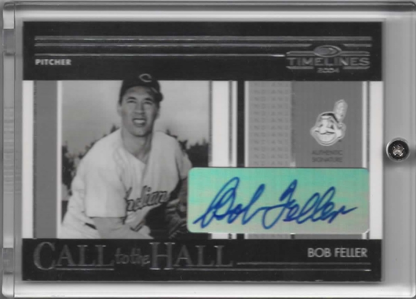2004 DONRUSS TIMELINES CALL TO THE HALL SIGNED BOB FELLER CH-3