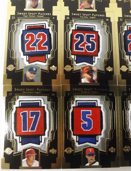 2003 UPPER DECK SWEET SPOT PATCHES LOT OF 15 FILLED WITH SUPER STARS!