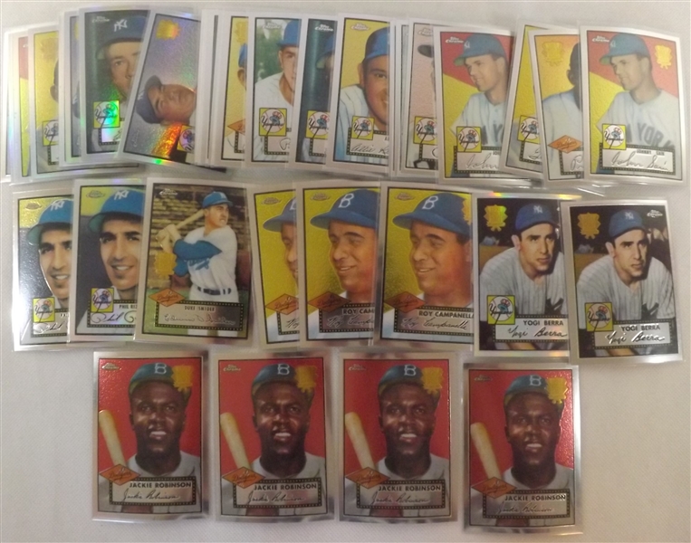2002 TOPPS CHROME LOT OF 87 W/ 50+ REFRACTORS! MAUER RC & MORE!
