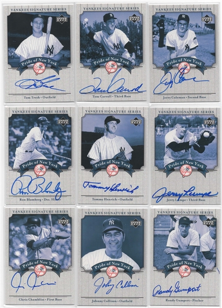 2003 UD YANKEES SIGNATURE SERIES LOT OF 61 W/ HOF'S AMAZING COLLECTION!!